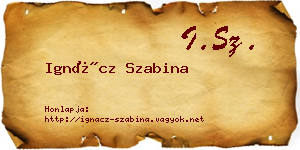 Ignácz Szabina névjegykártya